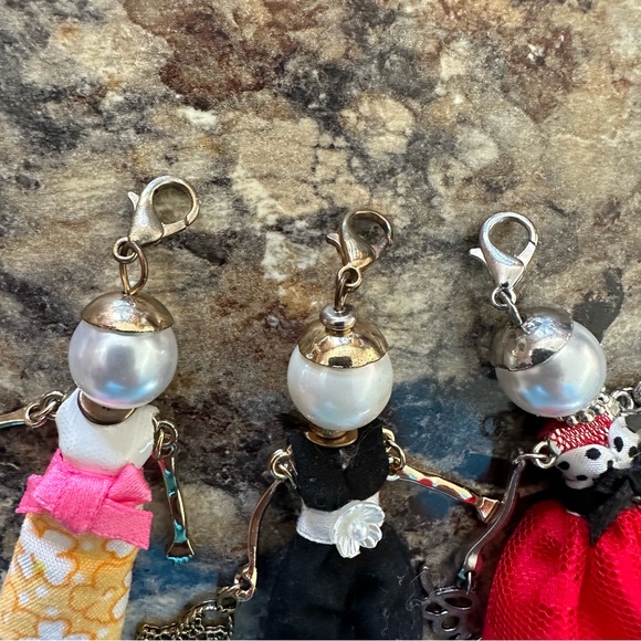 3 clip on people metal and beaded decorative clips - Picture 2 of 4